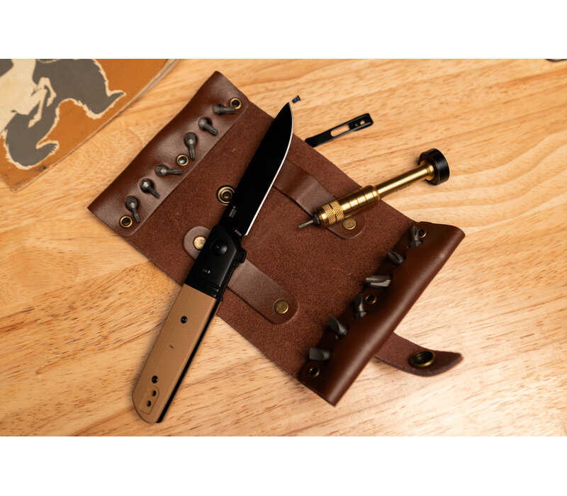 CRKT Hex Bit Driver with Leather Tool Roll
