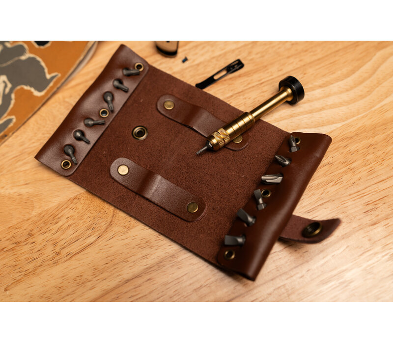 CRKT Hex Bit Driver with Leather Tool Roll