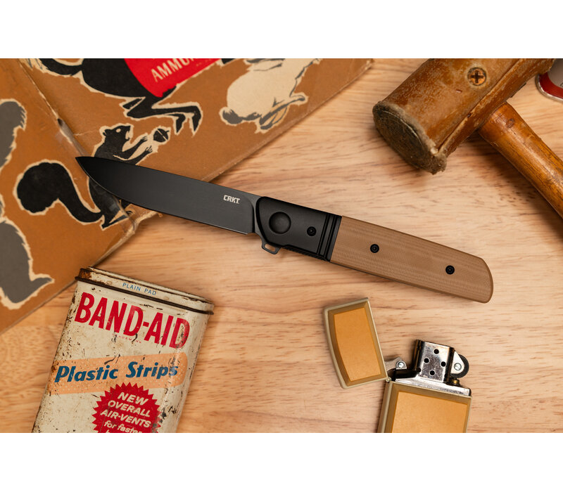 CRKT, Bamboozled Assisted Brown G10 & Stainless Bolster, D2 Steel