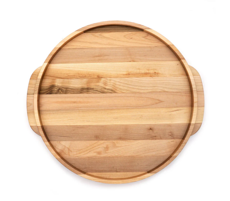 JK Adams Maple Round Wooden Serving Tray