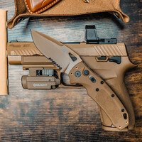 Sig K320A Auto, Partially Serrated CPM S30V, Coyote Tan Handle