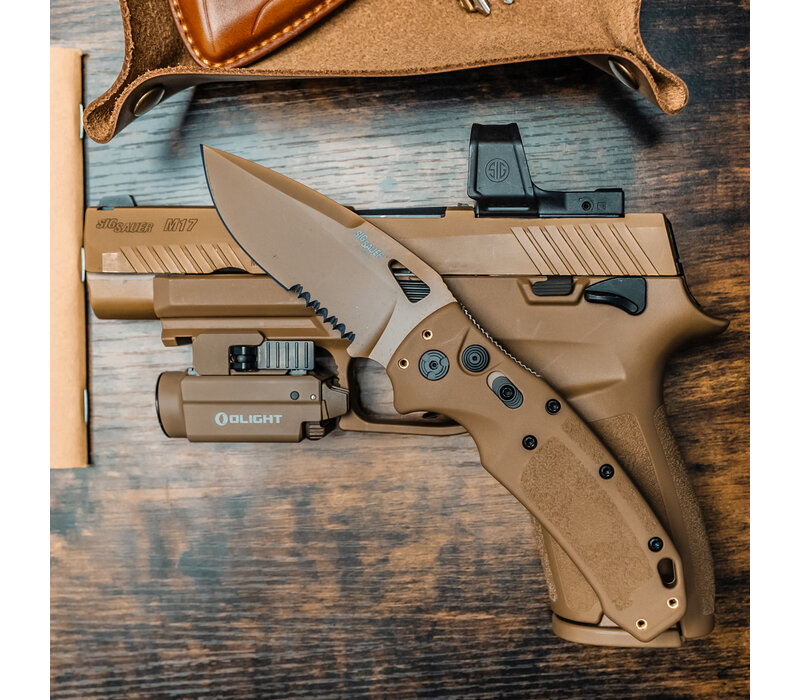 Sig K320A Auto, Partially Serrated CPM S30V, Coyote Tan Handle