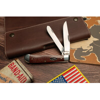 Case Cutlery, Trapper Red Burlap, Carbon Steel
