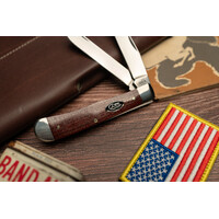 Case Cutlery, Trapper Red Burlap, Carbon Steel
