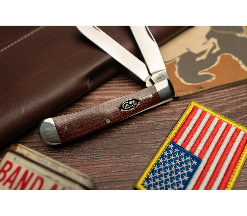 Case Cutlery, Trapper Red Burlap, Carbon Steel