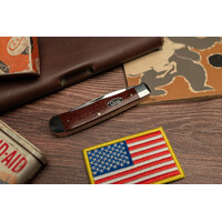 Case Cutlery, Trapper Red Burlap, Carbon Steel