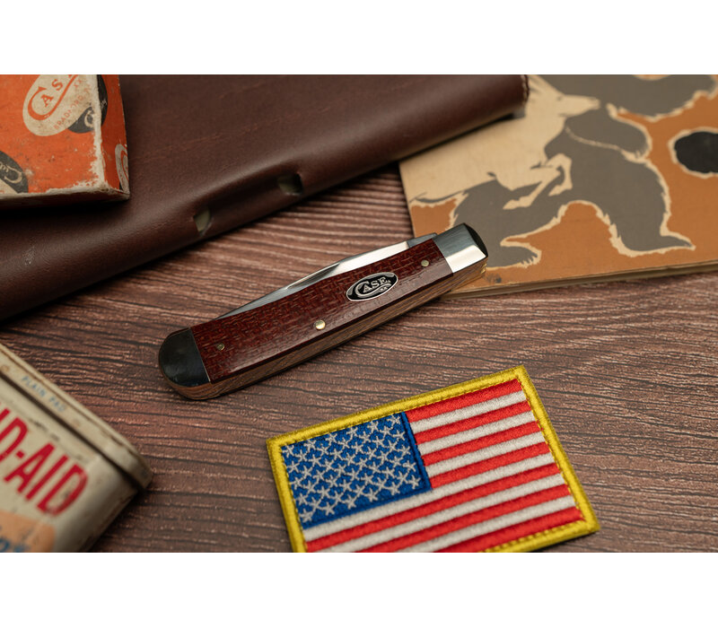 Case Cutlery, Trapper Red Burlap, Carbon Steel