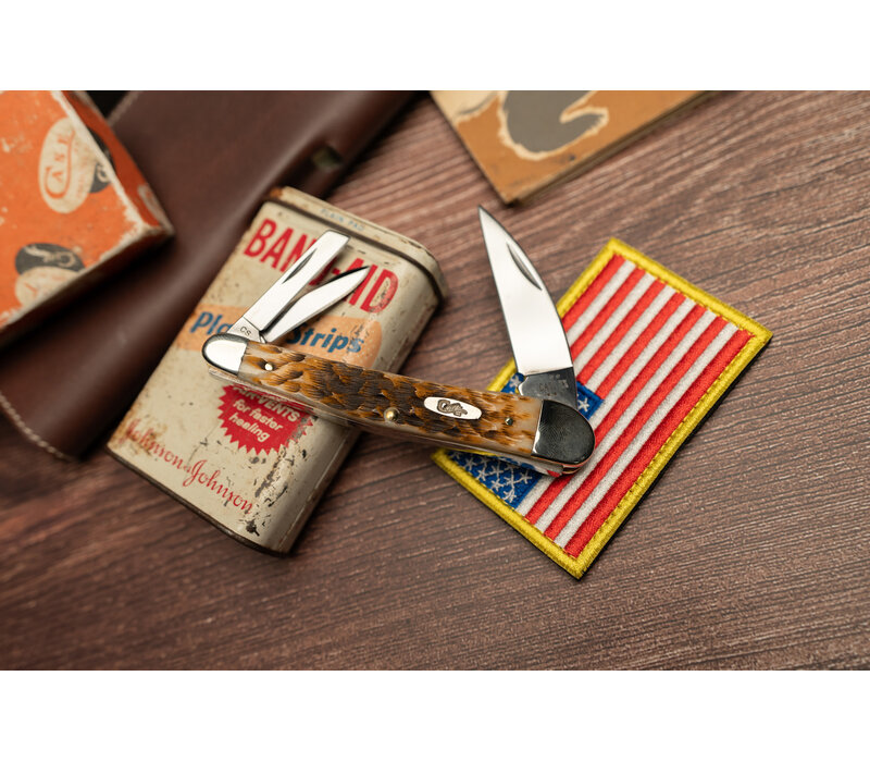 Case Cutlery Seahorse Whittler, Amber Bone Carbon Steel