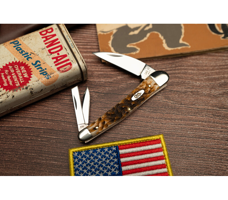 Case Cutlery Seahorse Whittler, Amber Bone Carbon Steel