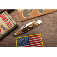Case Cutlery Seahorse Whittler, Amber Bone Carbon Steel