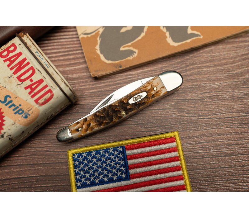 Case Cutlery Seahorse Whittler, Amber Bone Carbon Steel