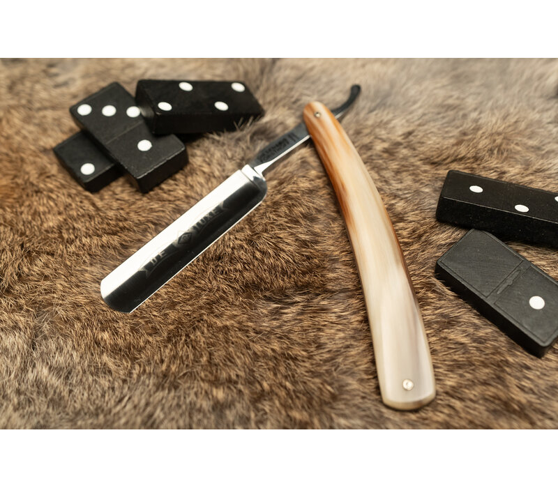 Giesen & Forsthoff  Straight Razor 5/8" Carbon Steel, Light Horn Handle