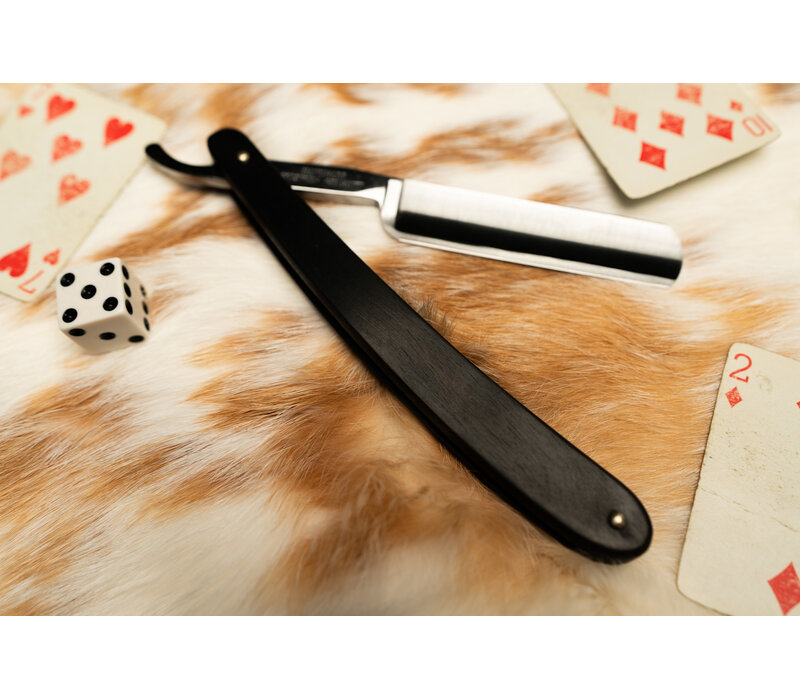 Giesen & Forsthoff Straight Razor - 5/8" Wide Carbon Steel Blade,  Ebony Wood Handle