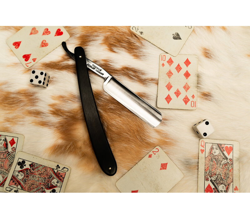 Giesen & Forsthoff Straight Razor - 5/8" Wide Carbon Steel Blade,  Ebony Wood Handle