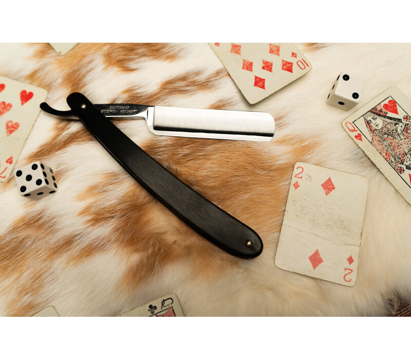 Giesen & Forsthoff Straight Razor - 5/8" Wide Carbon Steel Blade,  Ebony Wood Handle