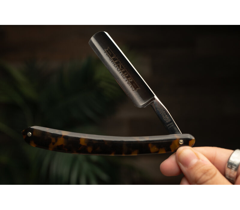 Giesen & Forsthoff Timor Straight Razor- 5/8" Carbon Steel Blade, Celluloid Handle