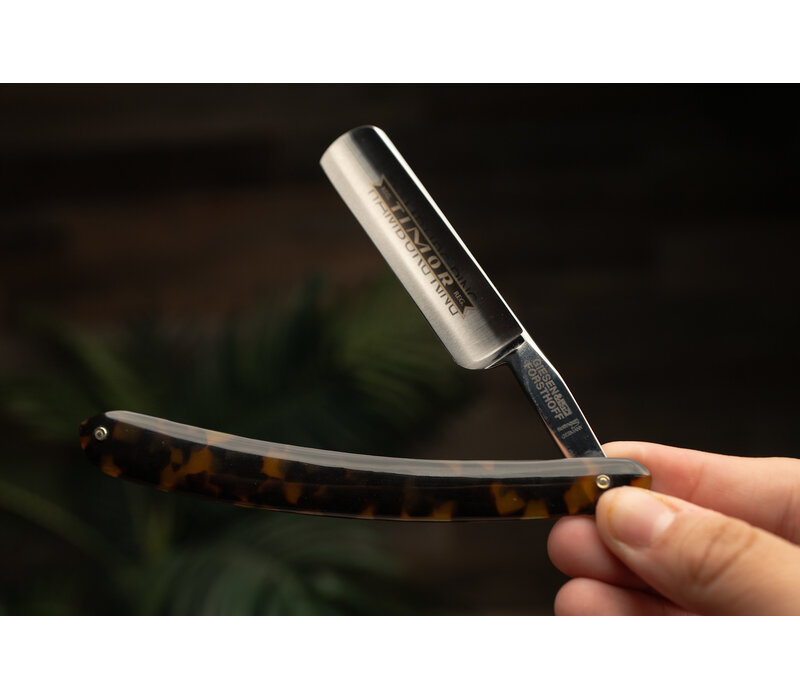 Giesen & Forsthoff Timor Straight Razor- 5/8" Carbon Steel Blade, Celluloid Handle