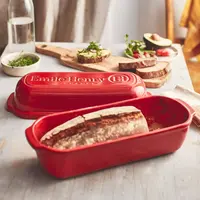 Emile Henry, Large Loaf Bread Baker, Pullman Burgandy