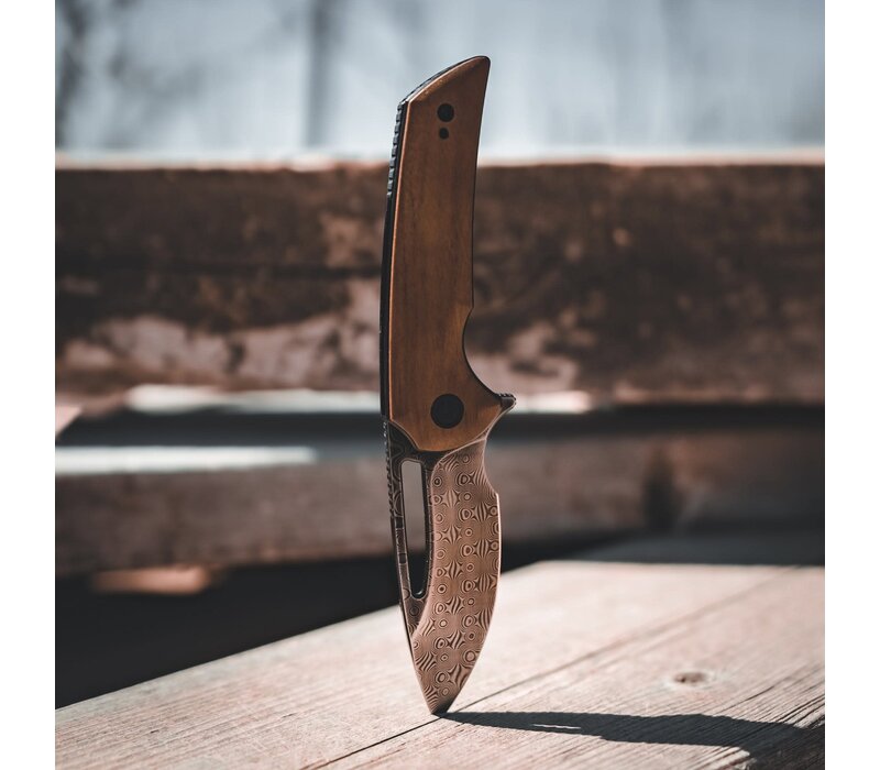 Civivi Odium with cuibourtia wood handle and damascus steel blade