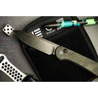 Civivi, Button Lock Elementum Carbon Fiber, Damascus