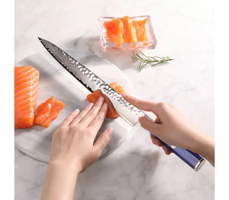 Cangshan Kita Series 10" sashimi knife with sheath, Damascus steel blade