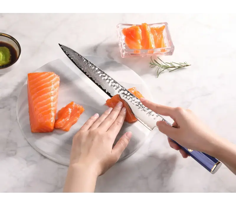 Cangshan Kita Series 10" sashimi knife with sheath, Damascus steel blade