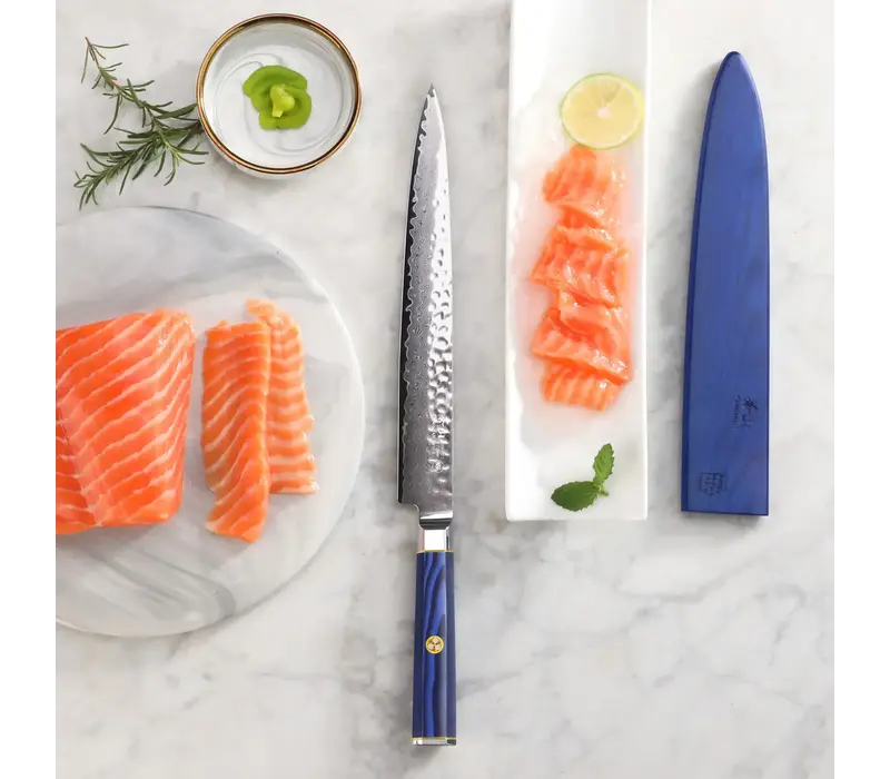 Cangshan Kita Series 10" sashimi knife with sheath, Damascus steel blade