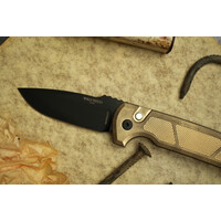 Pro-Tech, Rockeye Auto with textured AlBronze Handle and a DLC Magnacut blade