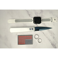 Pro-Tech, Godfather Silver Aluminum, Sapphire Blue 154CM