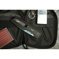 Pro-Tech Synapse Blue Linen Micarta, Sapphire Blue Magnacut