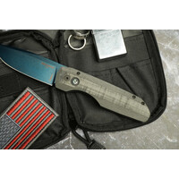 Pro-Tech Synapse Blue Linen Micarta, Sapphire Blue Magnacut
