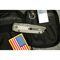 Pro-Tech 2026 Synapse 2 Custom 002 17-4 Steel Herringbone Handle, Damascus