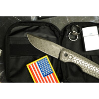 Pro-Tech 2026 Synapse 2 Custom 002 17-4 Steel Herringbone Handle, Damascus