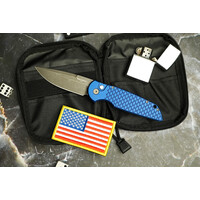 Pro-Tech, TR-3 BSA26.TR3.1 Blue Fish Scale Handle, 154CM