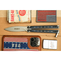 Bradley Cutlery Kimura Butterfly Knife with 154CM stainless blade and Blue & Black G10 Handle