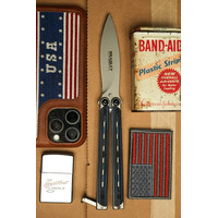 Bradley Cutlery Kimura Butterfly Knife with 154CM stainless blade and Blue & Black G10 Handle