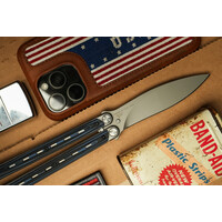 Bradley Cutlery Kimura Butterfly Knife with 154CM stainless blade and Blue & Black G10 Handle
