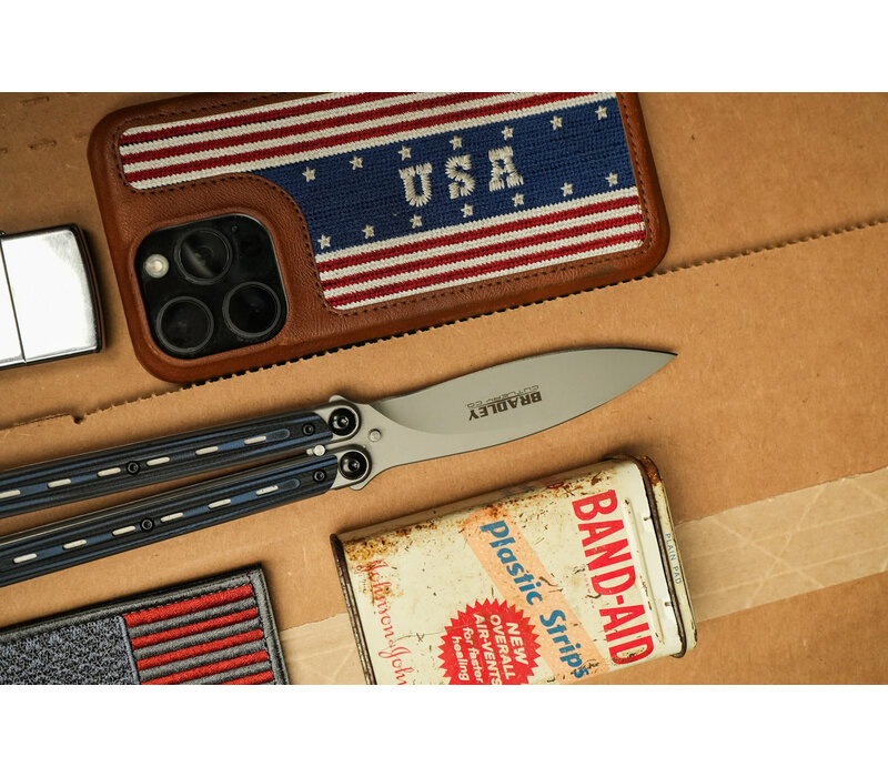 Bradley Cutlery Kimura Butterfly Knife with 154CM stainless blade and Blue & Black G10 Handle