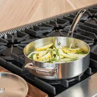 Viking Professional 5-Ply 3.4 Qt. 3.2L Saute Pan, Satin finish