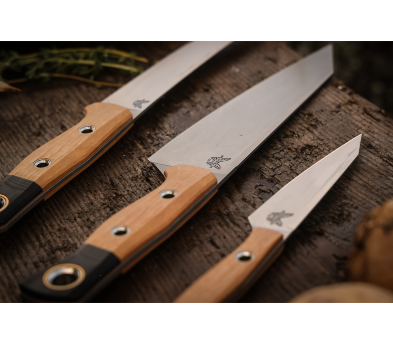 Benchmade 3 Piece Kitchen Set Maple Richlite Black G10, CPM 154 Steel