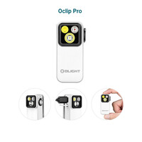 Olight, Oclip Pro Clip, Flashlight with Floodlight Spotlight and Red Light, White