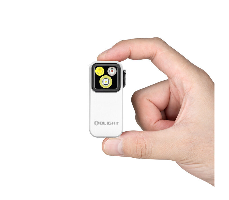 Olight, Oclip Pro Clip, Flashlight with Floodlight Spotlight and Red Light, White