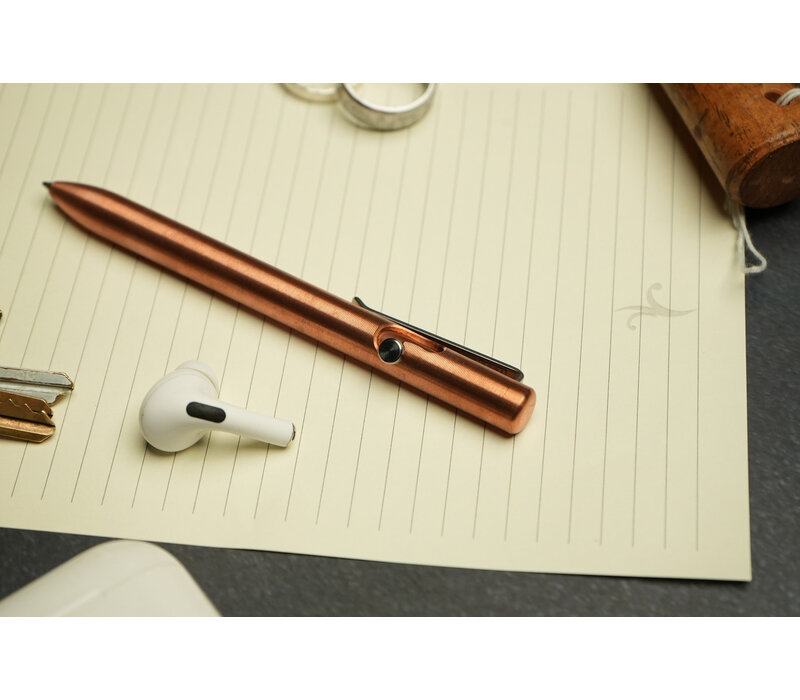 Tactile Turn Bolt Action Pen, Copper, Short 5.1"