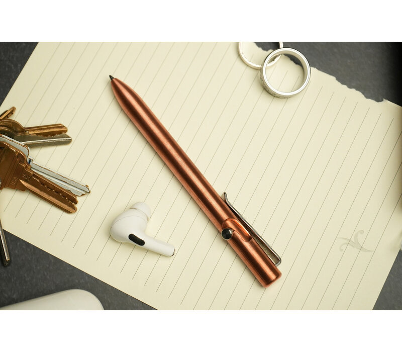 Tactile Turn Bolt Action Pen, Copper, Short 5.1"