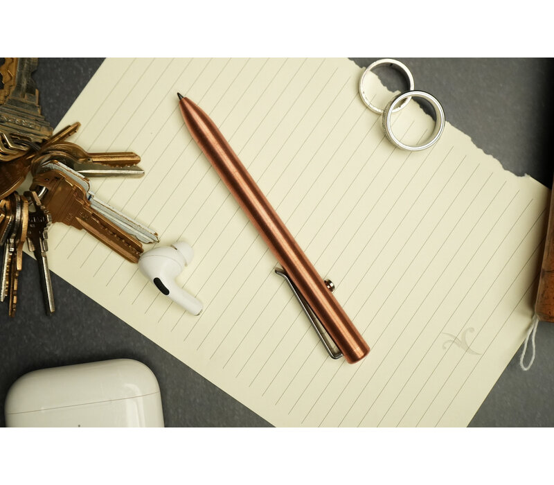 Tactile Turn Bolt Action Pen, Copper, Short 5.1"