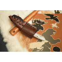 Silver Stag, Casper Caper Damascus Steel, Antler Slab Handle