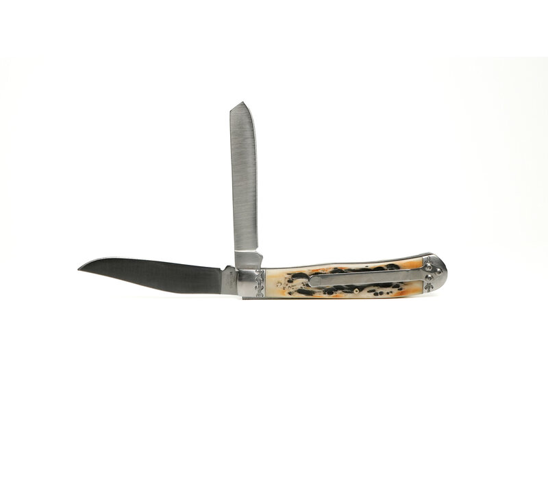 ABKT Roper Trapper Latigo Burnt Bone, Pocket Clip