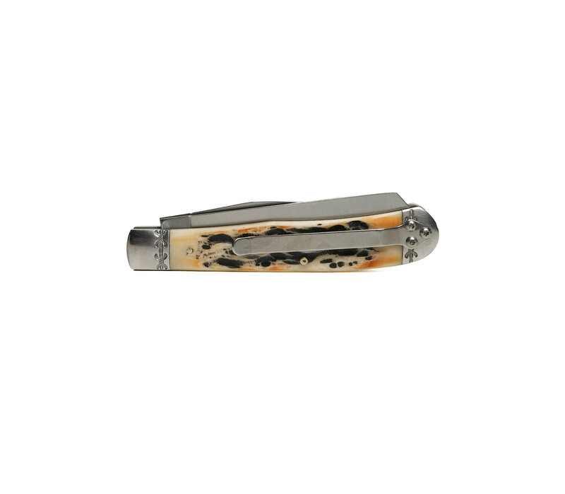 ABKT Roper Trapper Latigo Burnt Bone, Pocket Clip