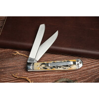 ABKT Roper Trapper Latigo Burnt Bone, Pocket Clip