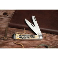 ABKT Roper Trapper Latigo Burnt Bone, Pocket Clip